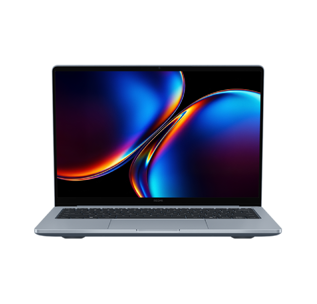 Ordinateur portable Xiaomi Redmibook 14 Pro 2026, vue de face écran ouvert 14 pouces 2,8K avec liseré REDMI