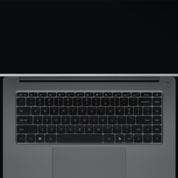 Clavier complet et grand pave tactile du Xiaomi Redmibook 16 (2026) vue de dessus